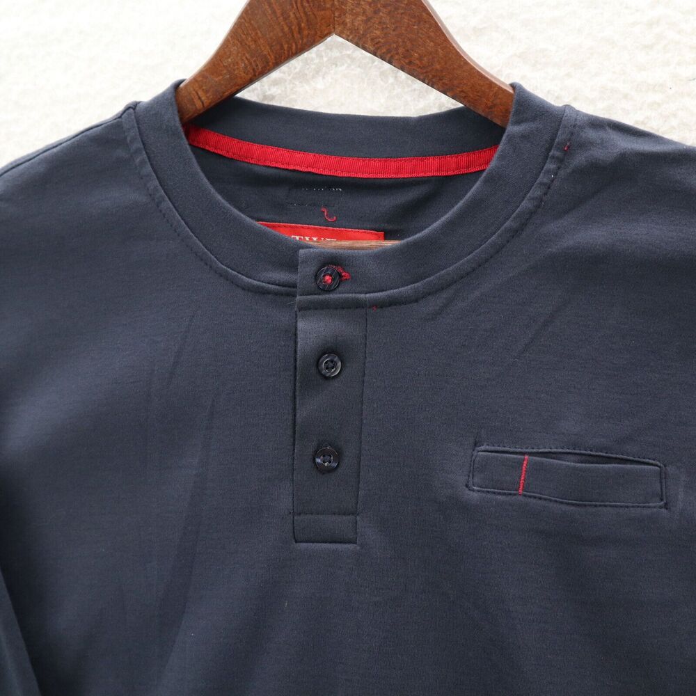 Portwest T-Shirt Men's Large FR32 Bizflame Flame Resistant Henley Long Sleeve - Picture 2 of 13